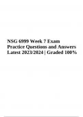 NSG 6999 Week 7 Final Exam Questions and Answers Latest Update 2023/2024 | Graded 100%
