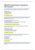 NBCOT Practice Exam 2 Questions with answers