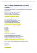 NBCOT Prep Exam Questions with answers