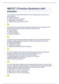 NBCOT 3 Practice Questions with answers