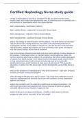 Certified Nephrology Nurse study guide 2023-2024