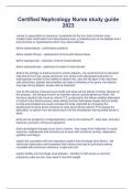 Certified Nephrology Nurse study guide 2023