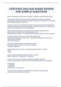CERTIFIED DIALYSIS NURSE REVIEW AND SAMPLE QUESTIONS