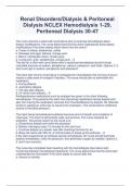 Renal Disorders Dialysis & Peritoneal Dialysis NCLEX Hemodialysis 1-29, Peritoneal Dialysis 30-47