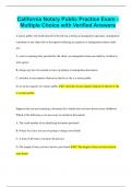 California Notary Public Practice Exam - Multiple Choice Questions with Verified Answers
