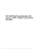 NSG 6430 Final Exam Questions with Answers  100% Verified Latest 2023/2024
