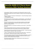 Maryville NURS 615 Pharm Exam 2 Questions With Verified Solutions