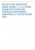 NR 283 TEST QUESTION BANK |EXAM 1, 2, 3, & FINAL EXAM WITH OVER 299 VERIFIED QUESTIONS&ANSWERSS