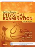 Seidels Guide to Physical Examination 8th Edition by Ball. TEST BANK. Chapter 1-27 