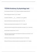 TCDHA Anatomy & physiology test  Questions With Answers