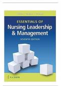 Test Bank Essentials of Nursing Leadership & Management 7th Edition Sally A&period; Weiss&vert;&vert;ISBN NO-10 0803669534&vert;&vert;ISBN NO-13&comma;978-0803669536&vert;&vert;All Chapters&vert;&vert;Complete Guide A&plus;