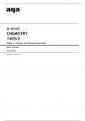 aqa A-level  CHEMISTRY (7405/2) Paper 2 Organic and Physical Chemistry Mark scheme for June 2023  Version: 1.0 Final