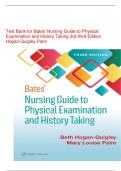 Test Bank for Bates' Nursing Guide to Physical Examination and History Taking 3rd third Edition Hogan-Quigley Palm