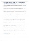 Abrams Clinical Drug Ch&period; 1 and 2 exam questions and answers 