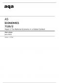aqa AS ECONOMICS Paper 2 : The National Economy in a Global Context (7135/2) May 2023 Question Paper & Mark Scheme