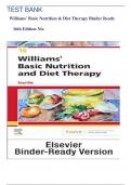 Test Bank for Williams Basic Nutrition and Diet Therapy 16th Edition &lpar; Nix&comma; 2021&rpar; &comma;All chapters&vert;&vert; Latest Edition