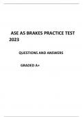 ASE A5 Brakes Practice Test Questions and Answers Latest 2023 GRADED A&plus;