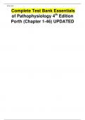  Complete Test Bank Essentials of Pathophysiology 4th    Edition Porth (Chapter 1-46) UPDATED