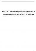 BIO 250 Microbiology Quiz 4 Questions &  Answers Latest Update 2023 Graded A+