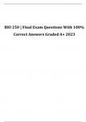 BIO 250 Final Exam Questions With 100%  Correct Answers Graded A+ 2023