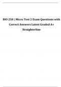 BIO 250 Micro Test 2 Exam Questions with  Correct Answers Latest Graded A+ Straighterline