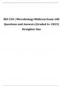 BIO 250 Final Exam (Microbiology) Straighterline Questions & Answers with Complete Solutions Latest Graded A+ 2023