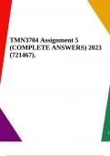 TMN3704 Assignment 5 (COMPLETE ANSWERS) 2023 (721467).