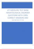 ATI MEDSURG TEST BANK  HEMATOLOGICAL DISORDER QUESTIONS WITH 100%  CORRECT ANSWERS AND  ERABORATION