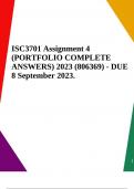 ISC3701 Assignment 4 (PORTFOLIO COMPLETE ANSWERS) 2023 (806369) - DUE 8 September 2023.