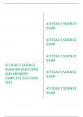 ATI TEAS 7 SCIENCE  EXAM 300 QUESTIONS  AND ANSWERS  COMPLETE SOLUTION  2023