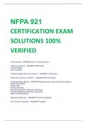 NFPA 921 CERTIFICATION EXAM  SOLUTIONS 100%  VERIFIED