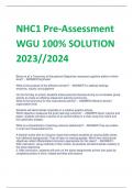 NHC1 Pre-Assessment  WGU 100% SOLUTION  2023//2024