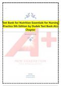 Test Bank for Nutrition Essentials for Nursing Practice 9th Edition by Dudek Test Bank ALL Chapter