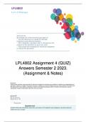 LPL4802 Assignment 4 (Quiz) Answers Semester 2 2023. 100% Distinctions!!!