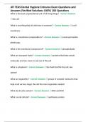 ATI TEAS Dental Hygiene Entrance Exam Questions and Answers &lpar;Verified Solutions 100&percnt;&rpar; 200 Questions