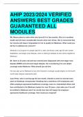 AHIP 2023/2024 VERIFIED  ANSWERS BEST GRADES  GUARANTEED ALL  MODULES 