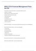 WGU C214 Financial Management Pass the OA exam 2023 with 100% correct answers