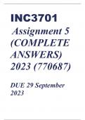 INC3701 Assignment 5 (COMPLETE ANSWERS)SEMESTER 2 2023 (770687) - DUE 29 September 2023