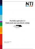 HBO TP cohort 0915 - Portfolio-opdracht 2.1 Onderzoek naar psychisch welzijn Behaald met 7,2