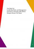 Test Bank for Leadership Roles and Management Functions in Nursing 10th Edition Marquis Huston Test Bank.