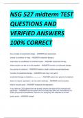 NSG 527 midterm TEST  QUESTIONS AND  VERIFIED ANSWERS  100% CORRECT