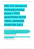 NSG 533 Advanced  Pathophysiology  Exam 3 TEST  QUESTIONS WITH  100% ANSWERS  UPDATED 2023