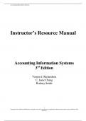 Instructor&rsquo;s Resource Manual For Accounting Information Systems&comma; 3rd Edition Richardson By Vernon Richardson&comma; Chengyee Chang&comma; Rod Smith