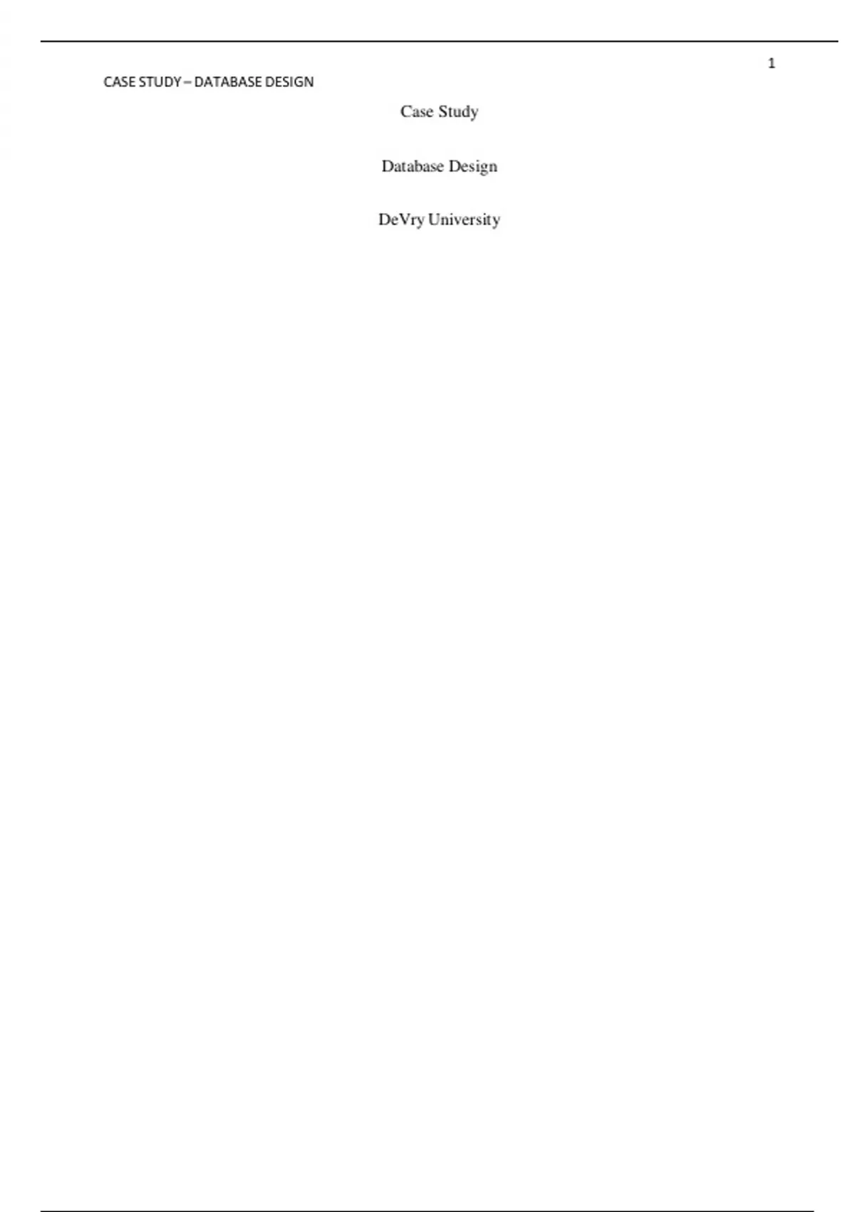 CASE STUDY DATABASE DESIGN BIS 245 Stuvia US