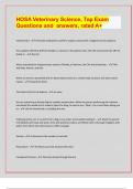 HOSA Veterinary Science&comma; Top Exam Questions and  answers&comma; rated A&plus;