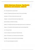 HOSA Veterinary Science&comma; Top Exams Questions and answers&comma; rated A&plus;