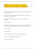 HOSA Veterinary Science&comma; Exams Questions and answers&comma; graded A&plus;