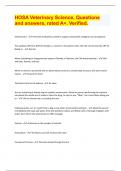 HOSA Veterinary Science&comma; Questions and answers&comma; rated A&plus;&period; Verified&period;