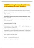 HOSA Veterinary Science&comma; Exam Review Questions and answers&period; Rated A&plus;