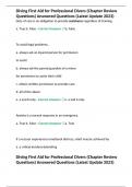 Diving First Aid for Professional Divers &lpar;Chapter Review Questions&rpar; Answered Questions &lpar;Latest Update 2023&rpar;